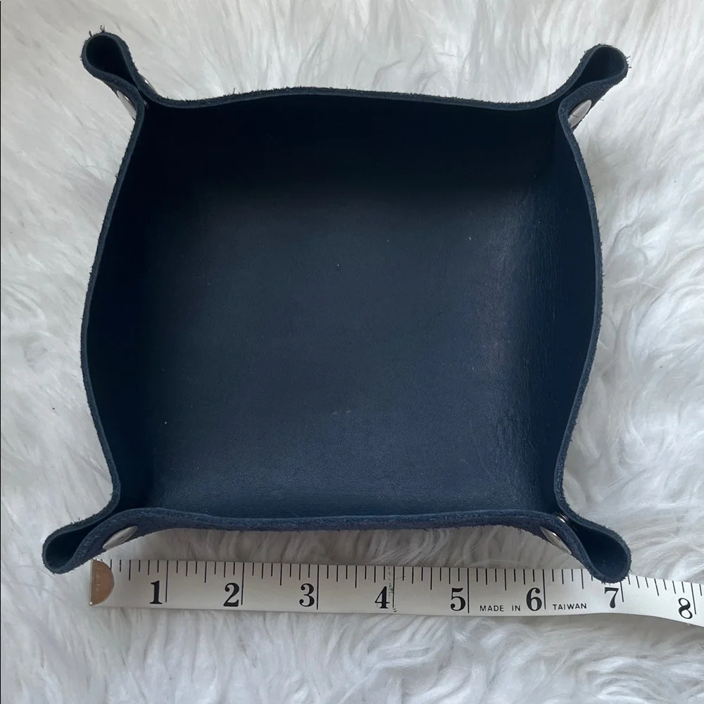 New Leather Catchall Tray, Valet Tray, in Deep Navy